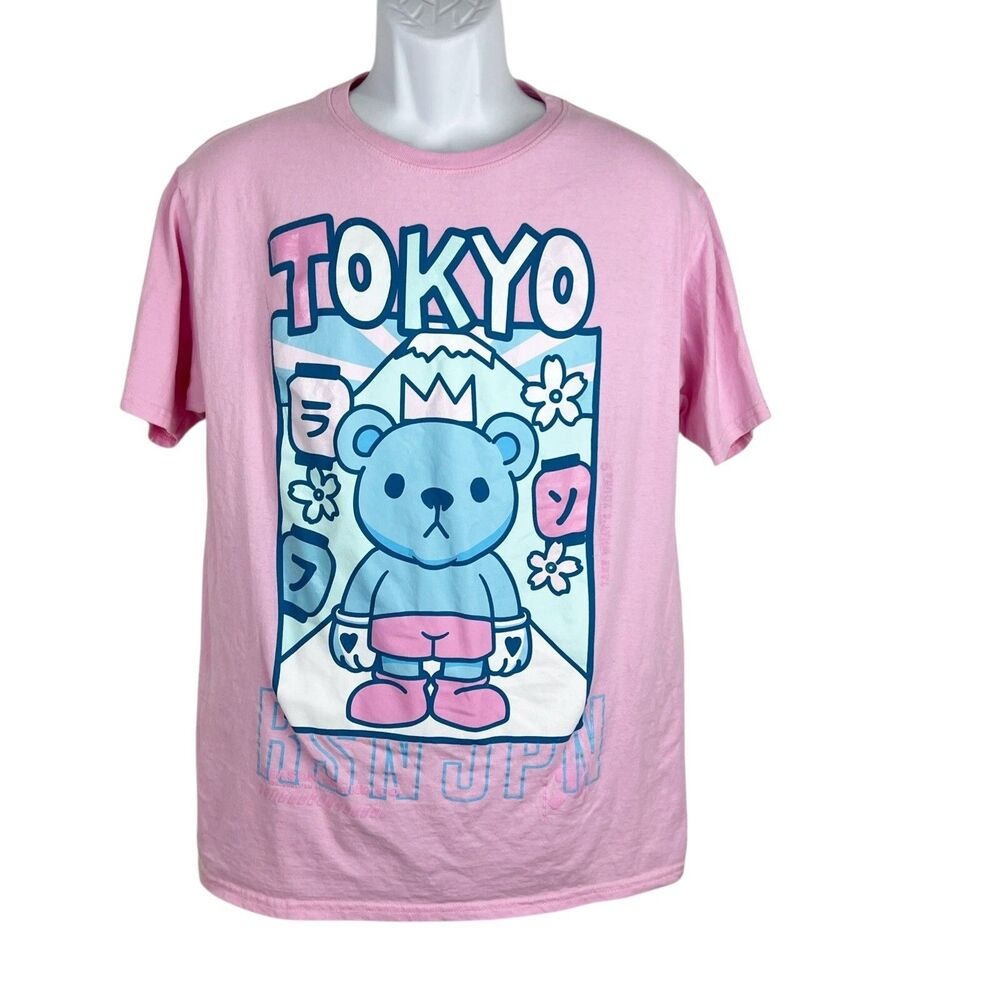Reason Brand Shirt Men Extra Large Pink Bear Tokyo Japan Tee Take What's Yours